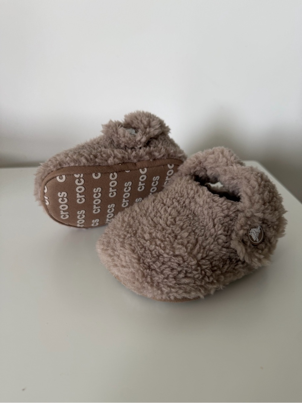 Fuzzy baby crocs